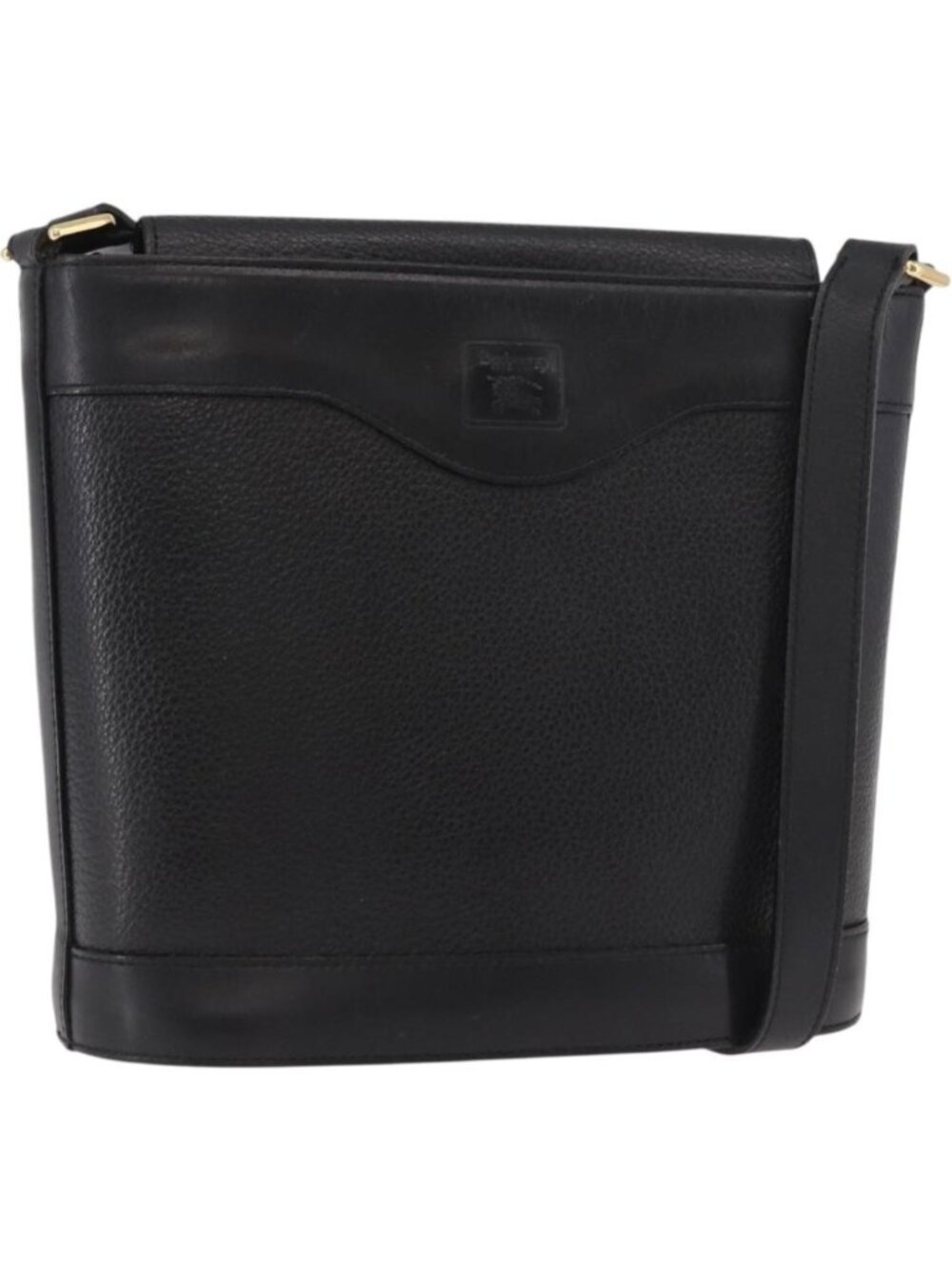 Burberrys Shoulder Bag Leather Black Gold